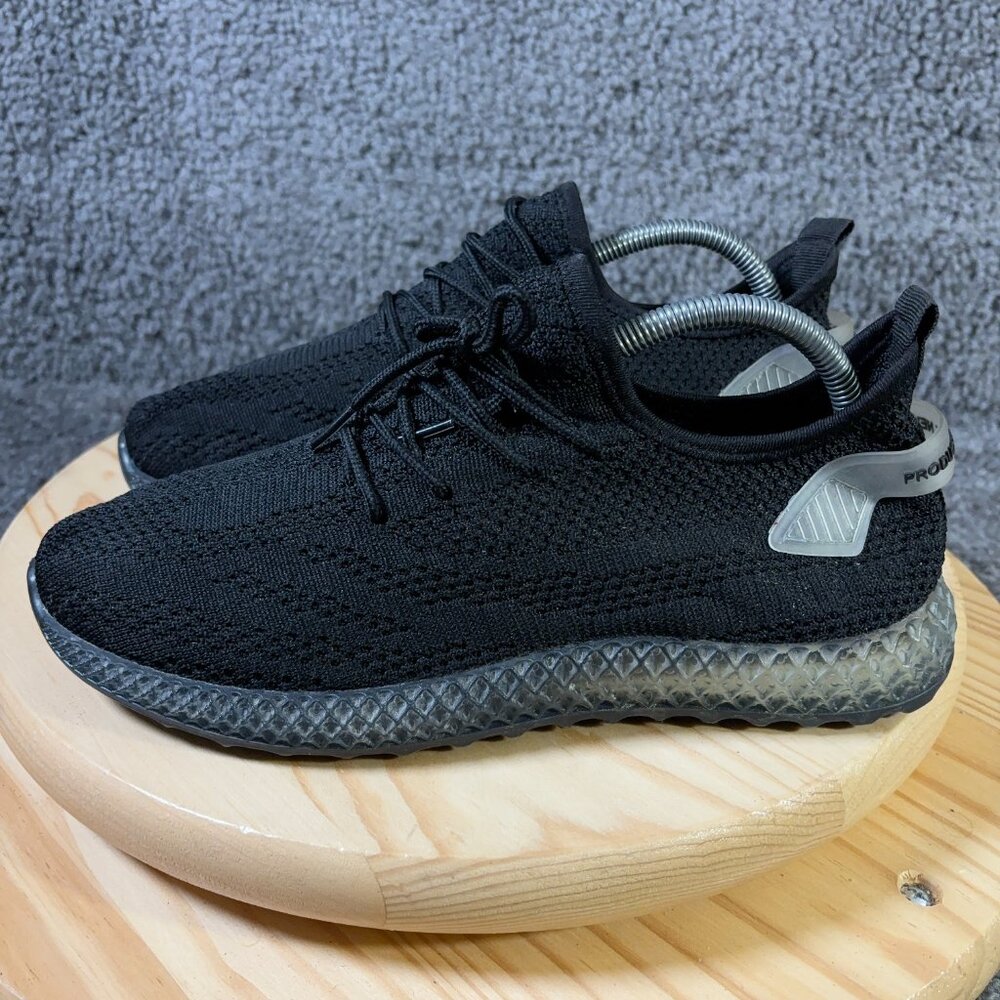 Pony Yasso Running Shoe Womens Size 10 Black Fabric Slip On Sock Sneakers